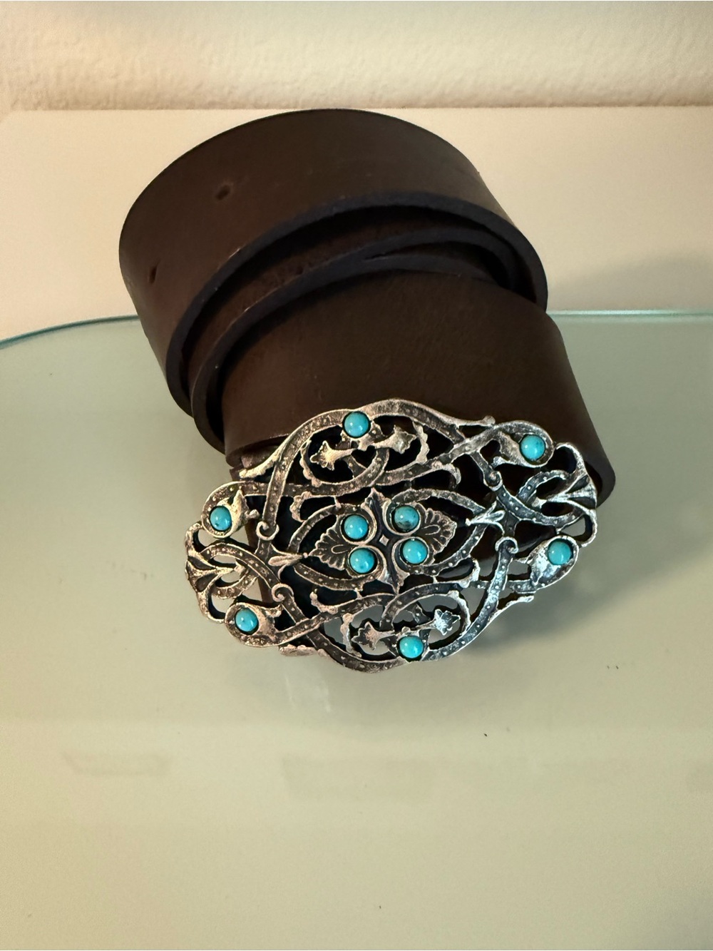 Jane Seymour leather belt with belt
